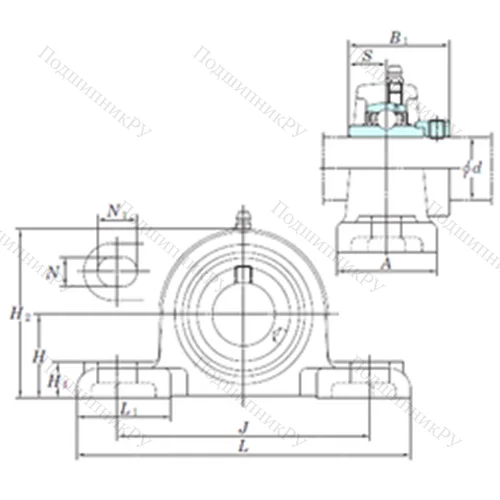 Подшипниковый узел шариковый радиальный NAPK 211-32