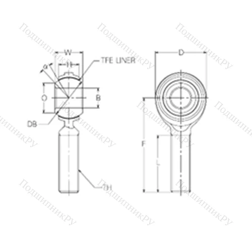 Подшипник скольжения сферический RBT 15E