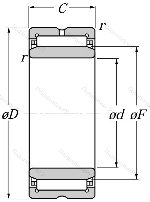Игольчатый подшипник NA 4914 R