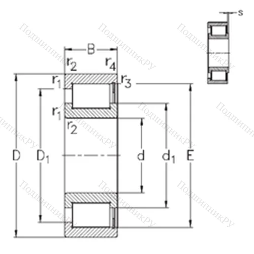 Подшипник роликовый радиальный NCF 2907-V от производителя  NKE Подшипник роликовый радиальный NCF 2907-V от производителя  NKE