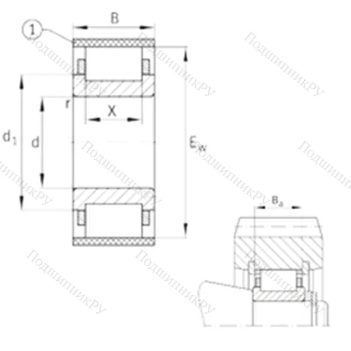 Подшипник роликовый радиальный RN 2210-E-MPBX от производителя  FAG Подшипник роликовый радиальный RN 2210-E-MPBX от производителя  FAG