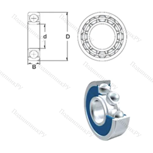 Подшипник шариковый радиальный 6015-2RS от производителя  ZEN