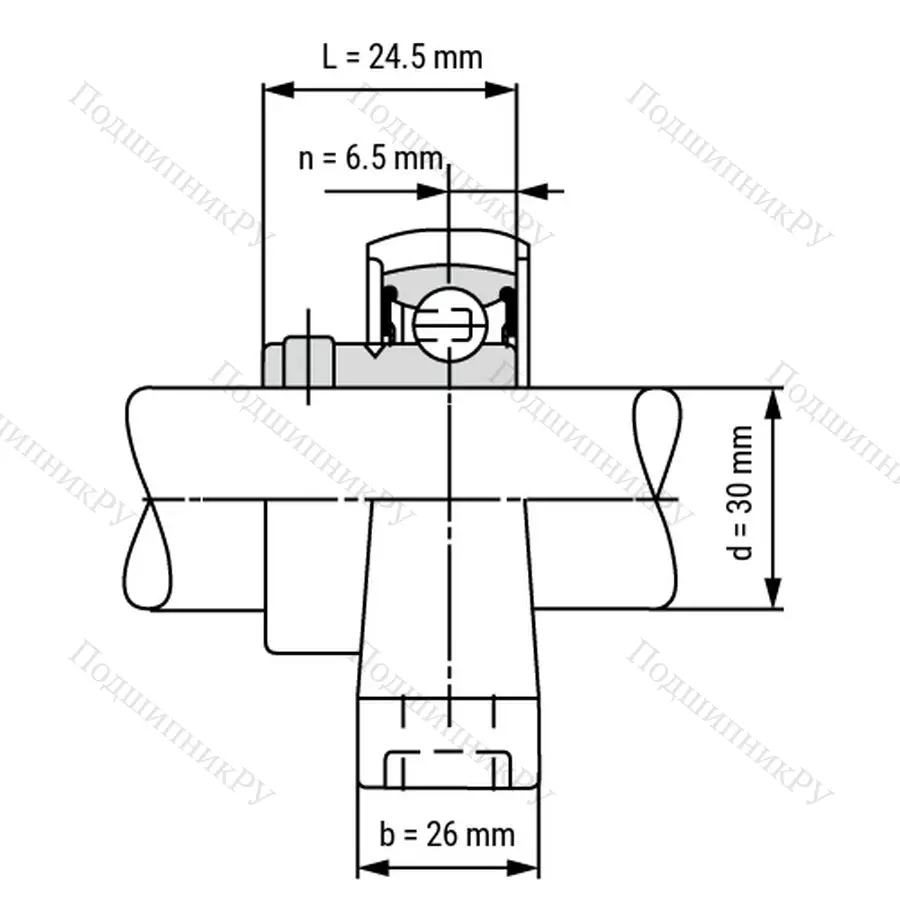 Подшипниковый узел SS-KP 006-ST - Вал: 30 мм