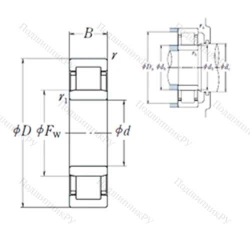 Подшипник роликовый радиальный NU 422 от производителя  NSK