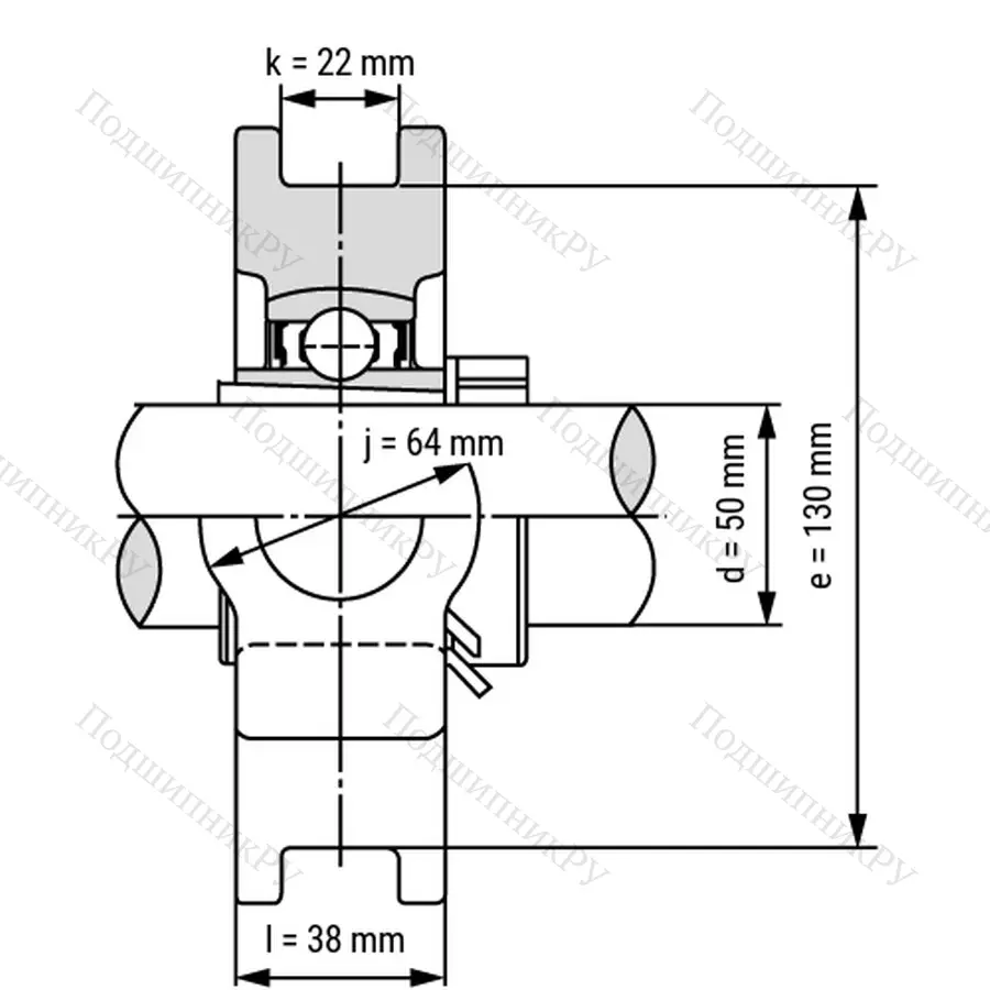 Подшипниковый узел UKT 211+H 2311 - Вал: 50 мм