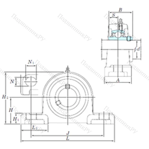 Подшипниковый узел шариковый радиальный UCP 320SC