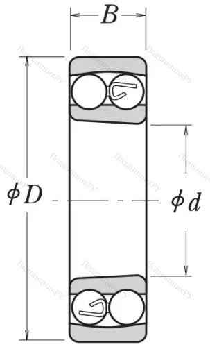 Двухрядный шариковый подшипник 1215 K в Химках