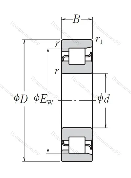 Цилиндрический роликовый подшипник NF 306 W в Химках