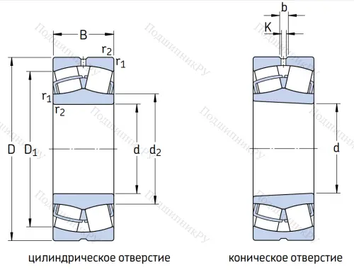 Сферический роликовый подшипник с конической посадкой на вал 113532 Н (22232 MKW 33) в Химках
