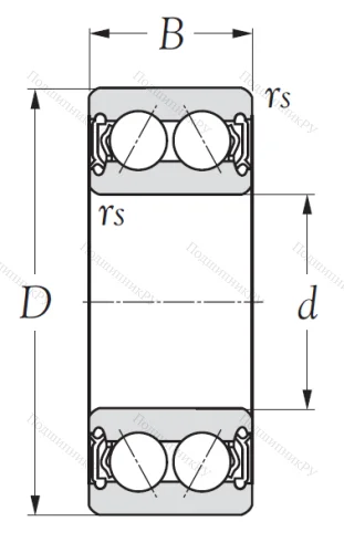Двухрядный шариковый подшипник 5204 ZZ от производителя  KSM