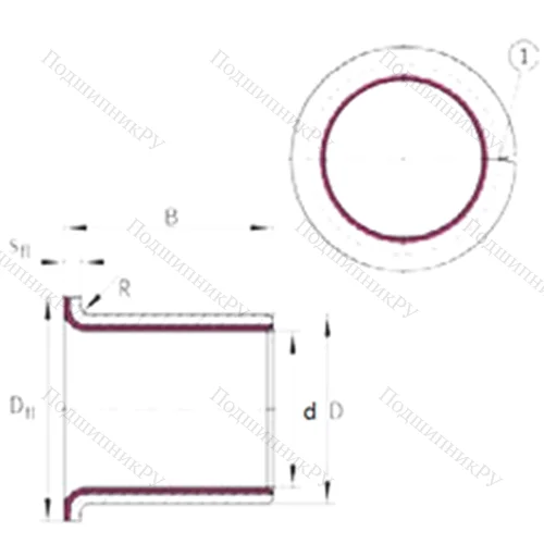 Подшипник скольжения EGF 08095-E 40-B