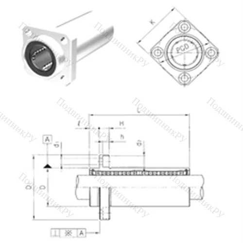 Подшипник шариковый линейный LMKP 40L