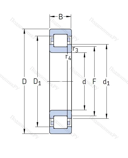 Роликовый цилиндрический подшипник NUP 2310 ECP от производителя  SKF