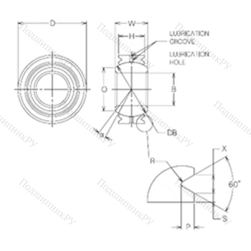 Подшипник скольжения сферический MBG 10VCR