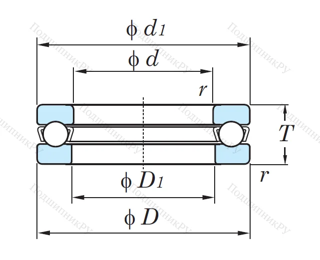 Упорный шариковый подшипник 51204 MG