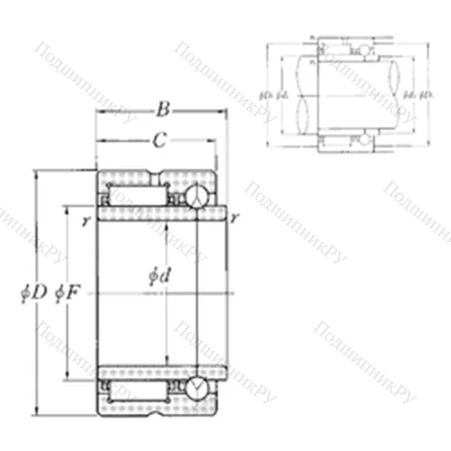 Подшипник комбинированный NKIB 5905R