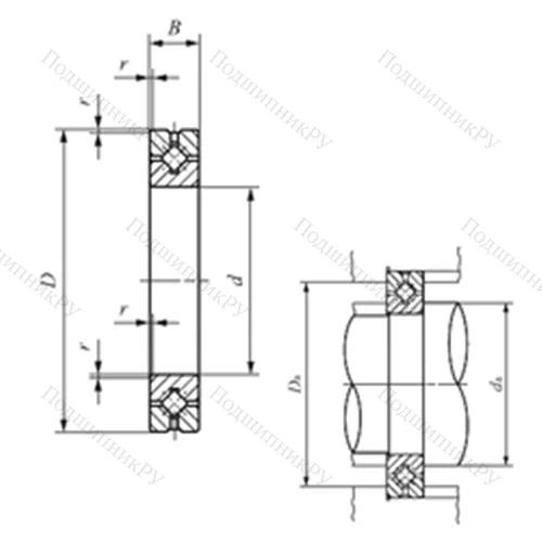 Подшипник роликовый упорно-радиальный с четырехточечным контактом CRBH 20025 A