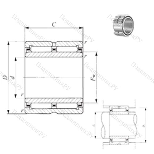 Подшипник игольчатый радиальный NA 6911 от производителя  IKO Подшипник игольчатый радиальный NA 6911 от производителя  IKO
