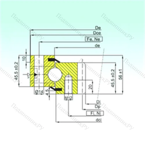 Подшипник шариковый опорно-поворотный ZB 1.20.1094.201-2SPTN