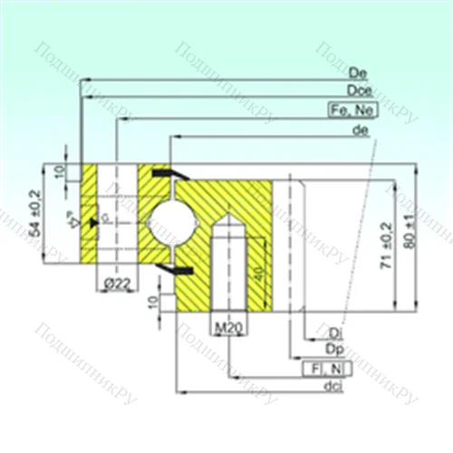 Подшипник шариковый опорно-поворотный ZB 1.25.0855.201-2SPTN