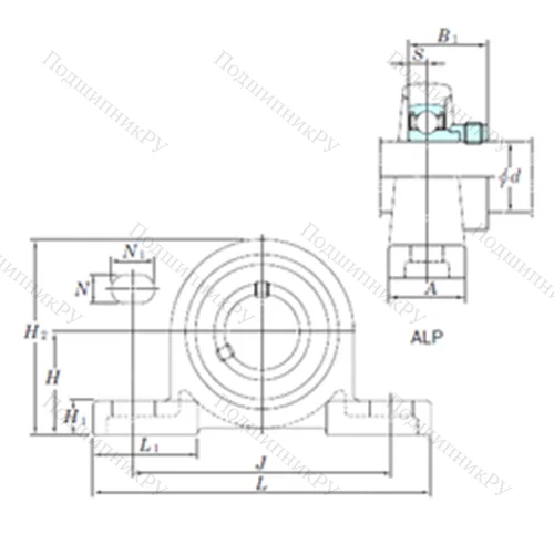 Подшипниковый узел шариковый радиальный ALP 207-22