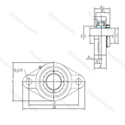 Подшипниковый узел шариковый радиальный UKFL 322