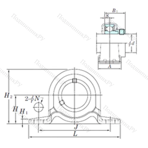 Подшипниковый узел шариковый радиальный SAPP 202