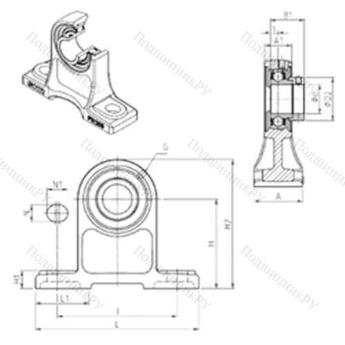 Подшипниковый узел шариковый радиальный ESPH 201