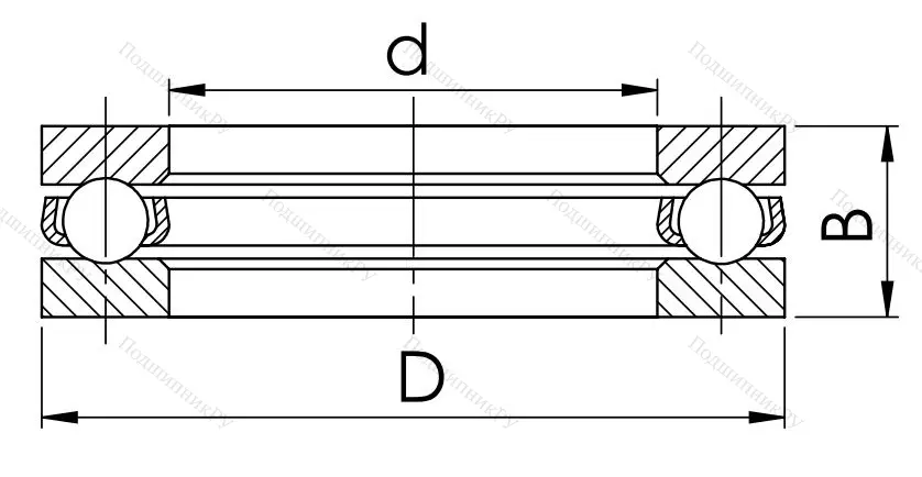 Упорный шариковый подшипник 8116 (51116) в Химках