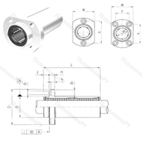 Подшипник шариковый линейный LMHP 8L