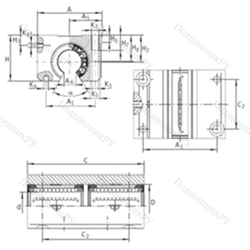 Подшипник шариковый линейный