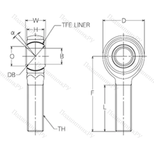 Подшипник скольжения сферический HRT 16E