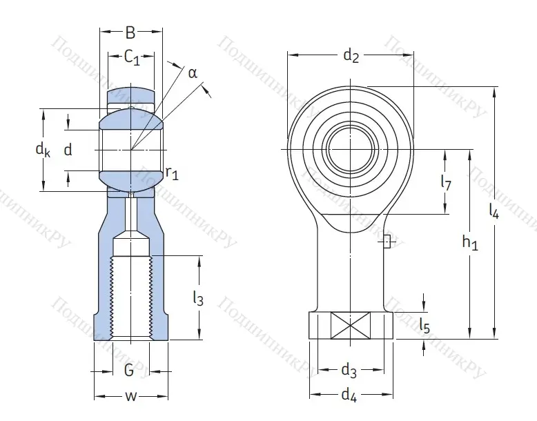 Наконечник штока с внутренней резьбой SILKAC 8 M