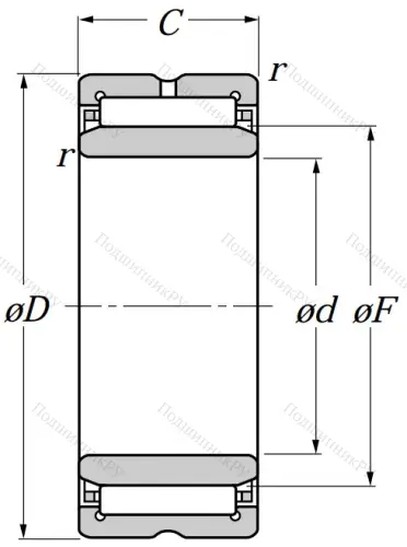 Игольчатый подшипник NA 4913 R