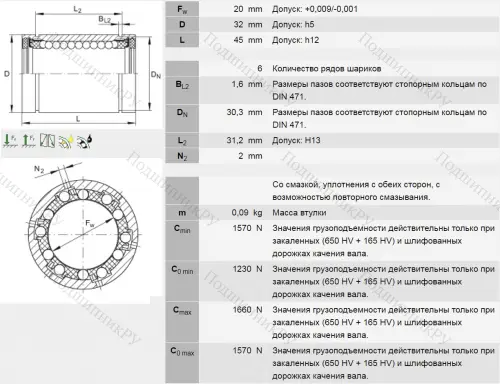 Подшипник KB 20 PP в Химках