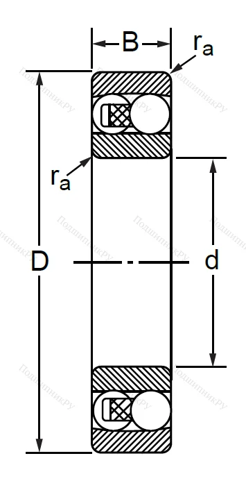 Двухрядный шариковый подшипник 1502 2RS E (2202 2RSTN) в Химках