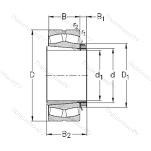 Подшипник роликовый радиальный самоцентрирующийся 23296-K-MB-W 33+OH 3296-H от производителя  NKE Подшипник роликовый радиальный самоцентрирующийся 23296-K-MB-W 33+OH 3296-H от производителя  NKE
