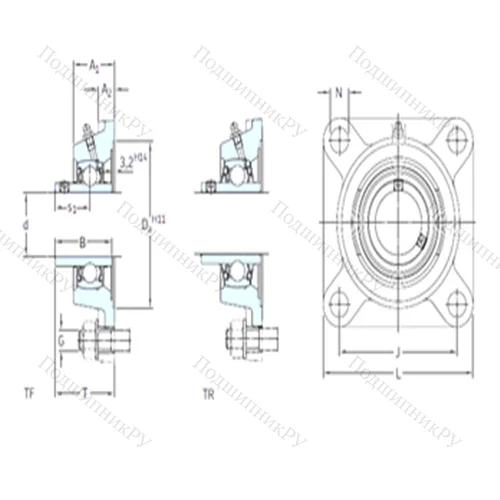 Подшипниковый узел шариковый радиальный FY 40 TF