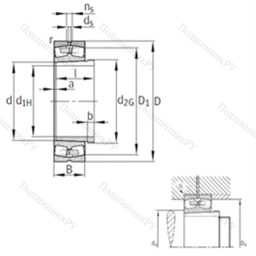 Подшипник роликовый радиальный самоцентрирующийся 23288-B-K-MB+AHX 3288G от производителя  FAG