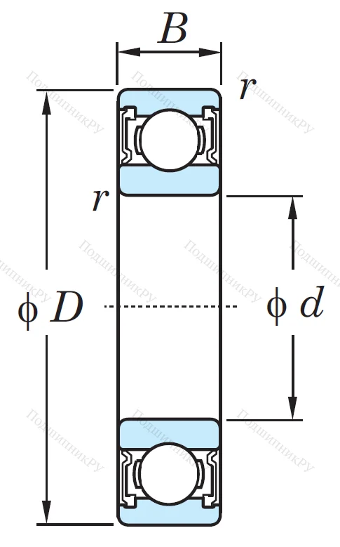 Однорядный шариковый подшипник 6003 2RS C 3