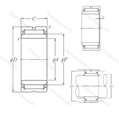 Подшипник игольчатый радиальный NK 14/16R+IR 10?14?16