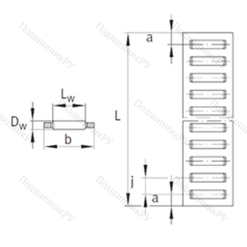 Подшипник игольчатый упорный BF 7028