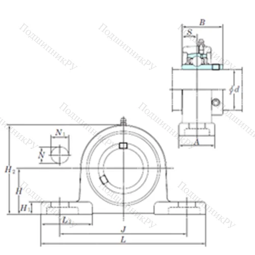 Подшипниковый узел шариковый радиальный UCSP 204H 1S 6
