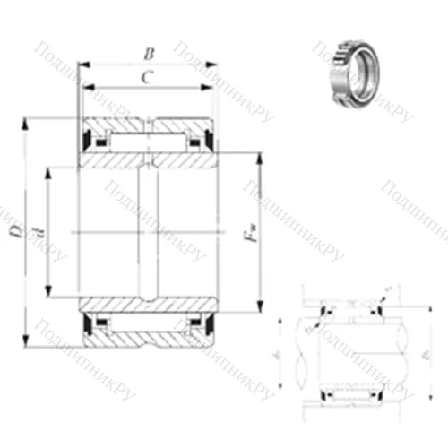 Подшипник игольчатый радиальный BRI 487232 UU
