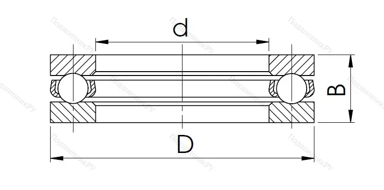 Упорный шариковый подшипник 8113 (51113) в Химках