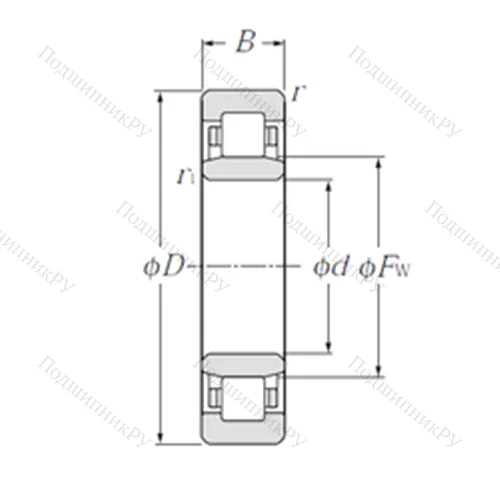 Подшипник роликовый радиальный NU 416 от производителя  NTN