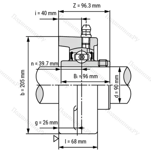 Подшипниковый узел UCFL 218 - Вал: 90 мм от производителя  LPZ