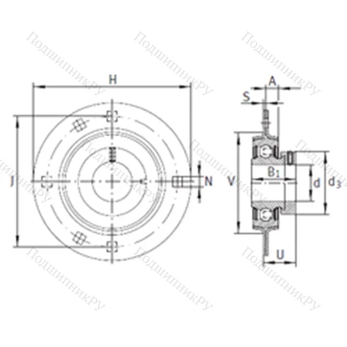 Подшипниковый узел шариковый радиальный RA 12