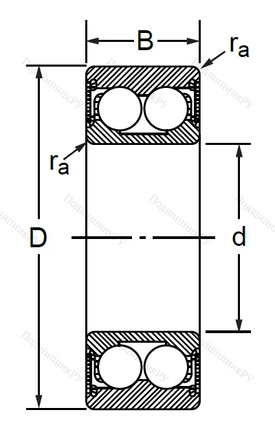 Радиально-упорный шариковый подшипник 3056303 2RS (3303 A 2RSTN) в Химках