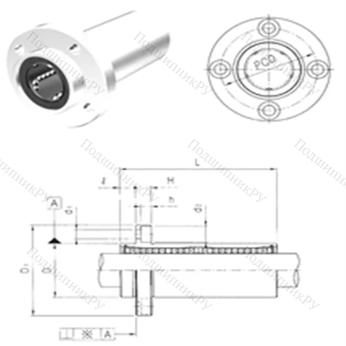 Подшипник шариковый линейный LMFP 10LUU